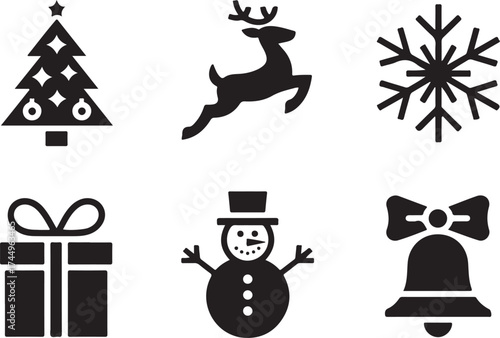 Festive Christmas Icons set for your holiday cheer