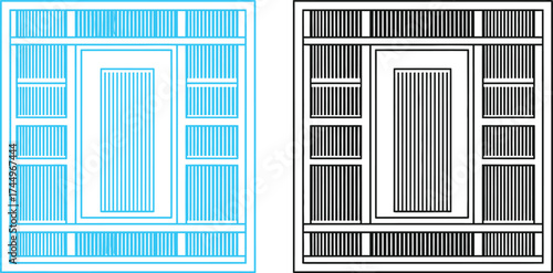 Clean geometric pattern of windows and frames, architectural design inspiration