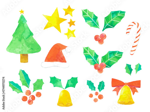 Christmas Watercolor Elements