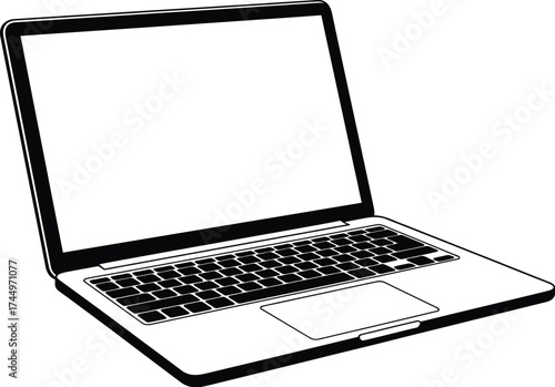 Laptop computer illustration for design and creative projects