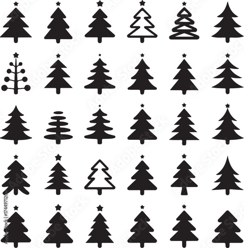 Christmas tree icon set