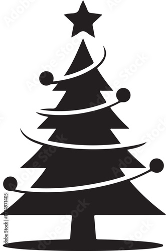 Christmas tree icon simple vector illustration