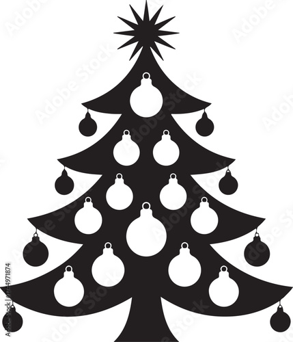 Christmas tree silhouette vector, christmas tree Vector