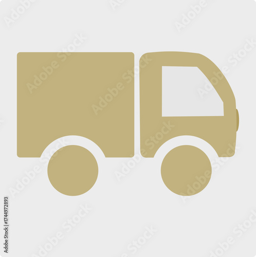 Minimalist Cargo Truck Icon — Geometric Transport Illustration