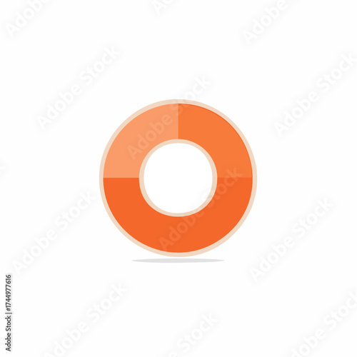 Segmented Orange Donut Chart Graphic Illustration Representing Data and Information