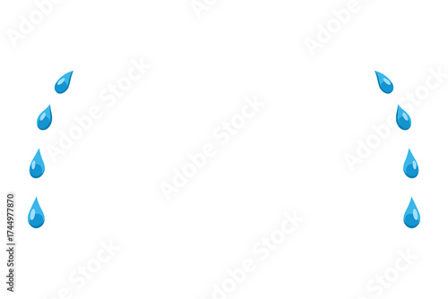 Cartoon tear drops icon. Sorrow cry streams, tear blob. Crying fluid, falling blue water drops. Isolated vector for sorrowful character weeping expression. Wet grief droplets