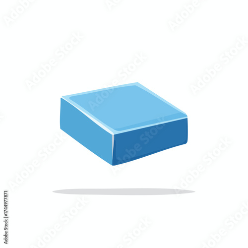 Blue rectangular prism with shadow illustration