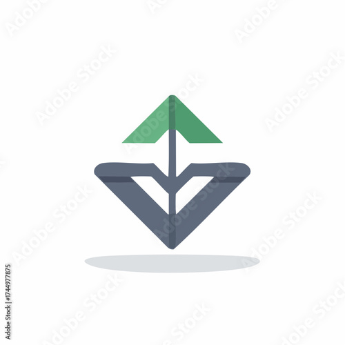 Abstract Geometric Arrow Symbol, Downward and Upward Direction