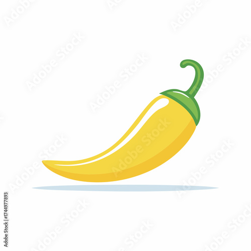 Vibrant yellow chili pepper illustration. Fresh food concept. Vector design element.