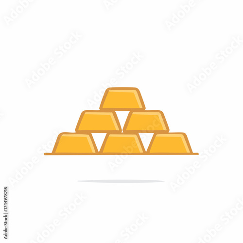 Cartoon illustration of stacked gold bars representing wealth and treasure