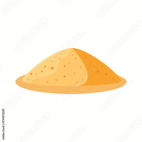 Illustration of a pile of yellow sand with small orange specks
