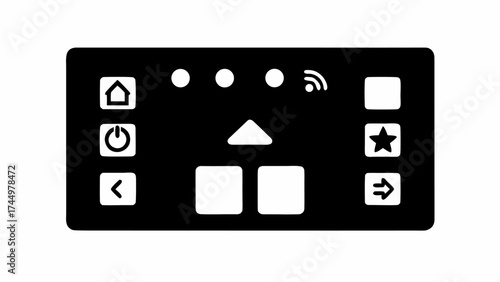Sleek modern remote control design for smart home devices, simplified user interface, and easy navigation