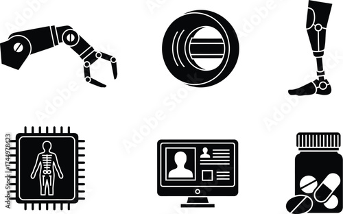 Medical technology and healthcare innovation vector illustration