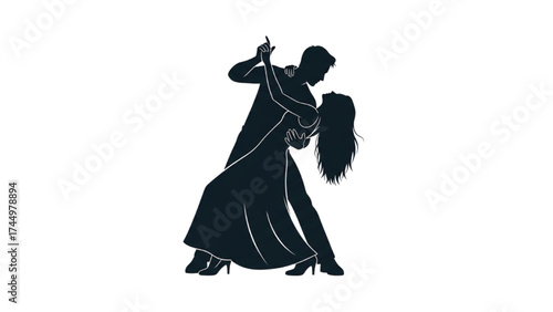 Romantic Couple Silhouette Vector Illustration – Love, Relationship, and Affection Concept