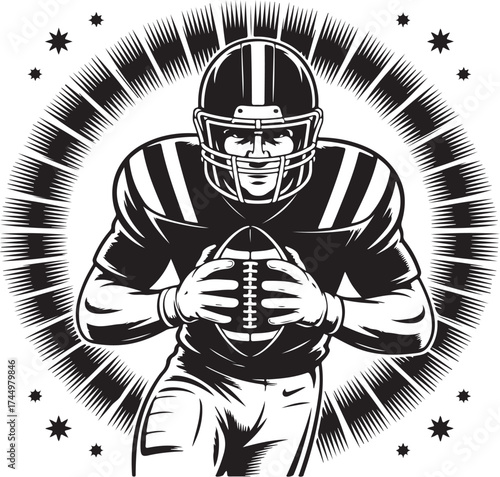Dynamic football player ready for action