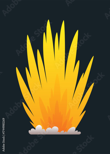 Explosion animation. Animation for game of the explosion effect. Cartoon animation for game. Exploding effect. Hand drawn vector illustration