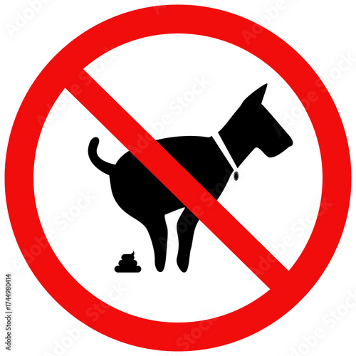 No dog poop sign. Flat vector illustration design isolated on white background.