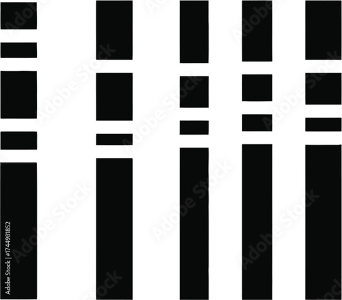 Vector art of abstract barcode with different width bars concept of identification, product, price, and information