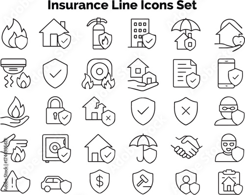 Minimal icons for crop protection, weather insurance, and agricultural coverage policies