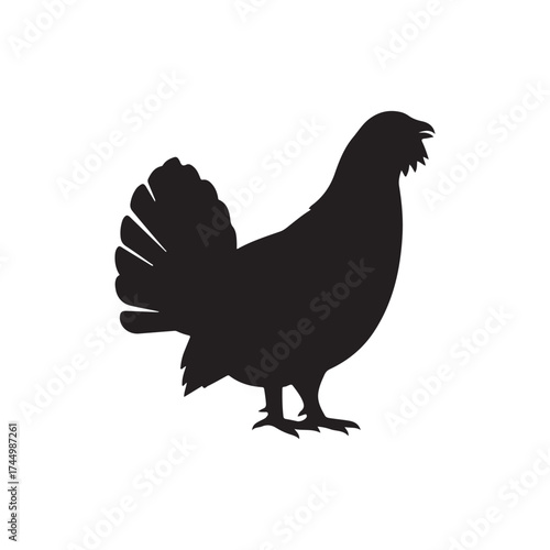 Grouse silhouette vector flat illustration design on white background