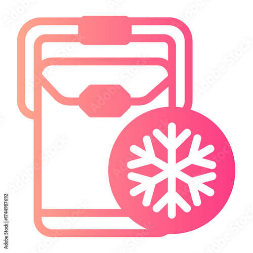 portable fridge gradient icon