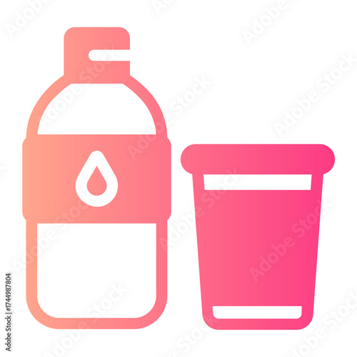 water bottle gradient icon