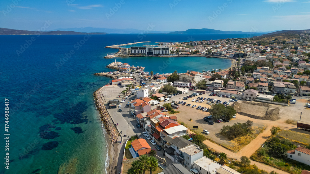 Fototapeta premium Aerial View of Mordoğan and Karaburun Coastline, İzmir, Turkey