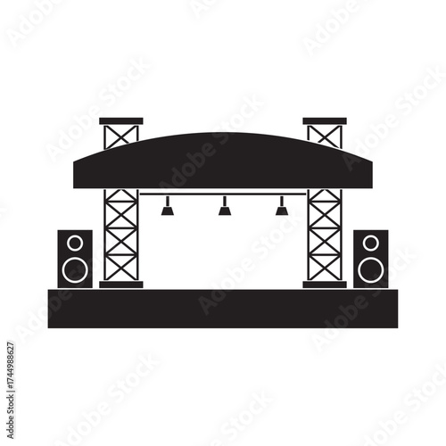 concert stage flat icon vector