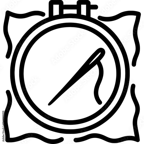 Embroidery hoops outline icon vector