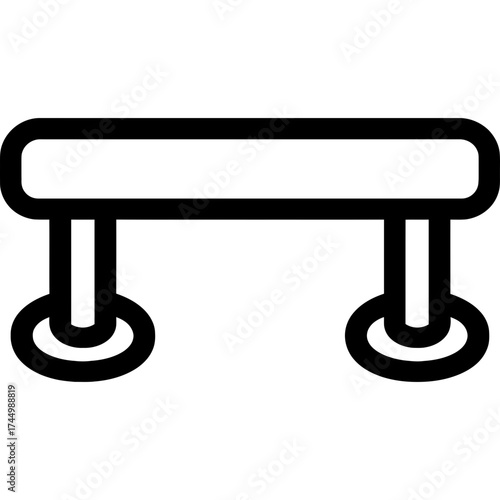 Cabinet handle outline icon vector
