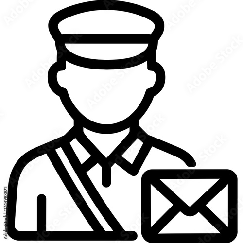 Minimalistic mail carrier icon design