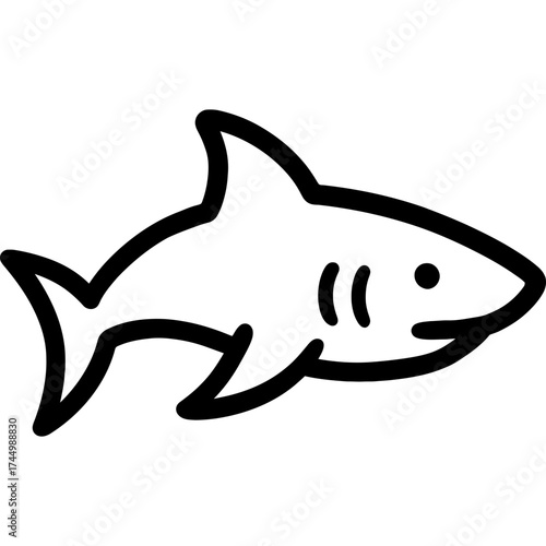 Minimalistic shark outline icon