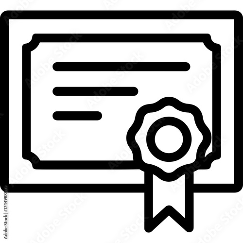 Certificate award outline icon vector