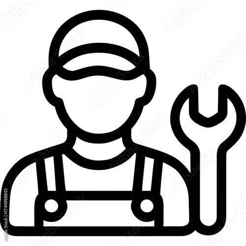 Minimalistic mechanic icon design