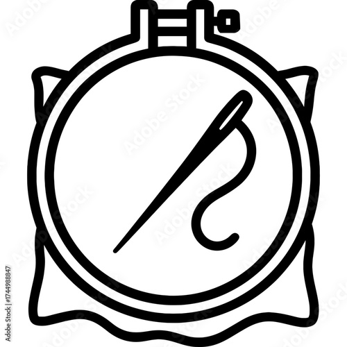 Embroidery hoops outline icon vector