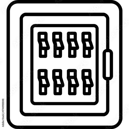 Fuse box outline icon vector