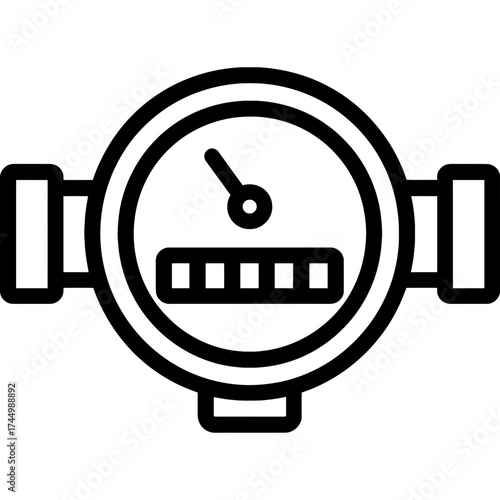 Water meter outline icon vector