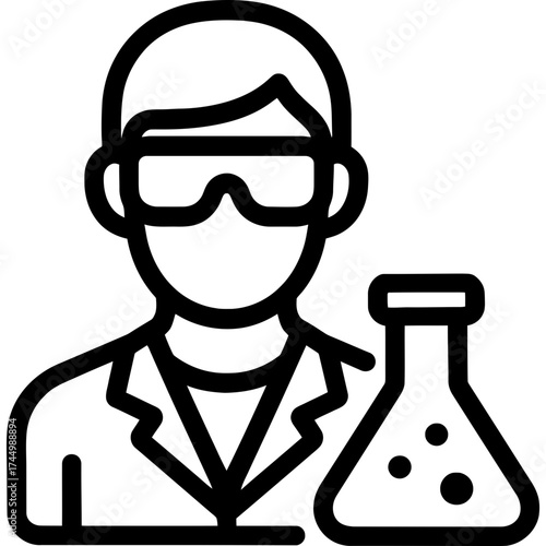 Minimalistic lab technician icon design