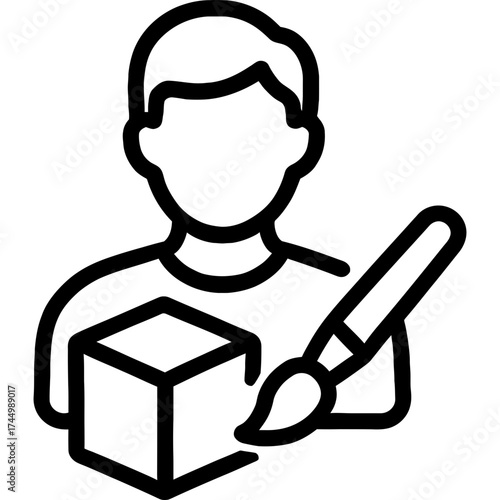 Minimalistic model maker icon design