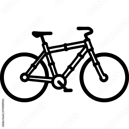 Bamboo bicycle outline icon vector
