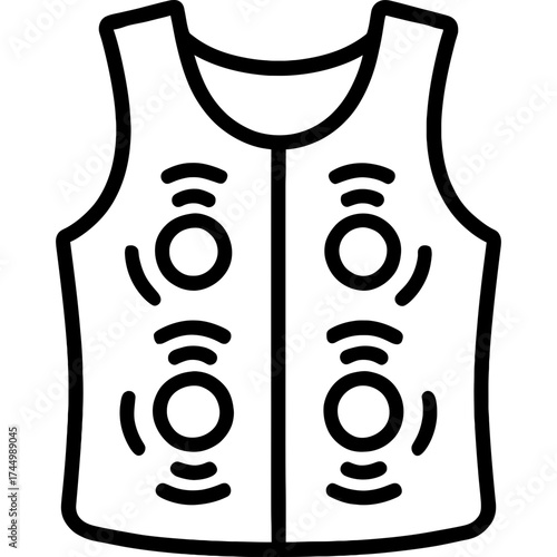 Vr haptic vest outline icon vector