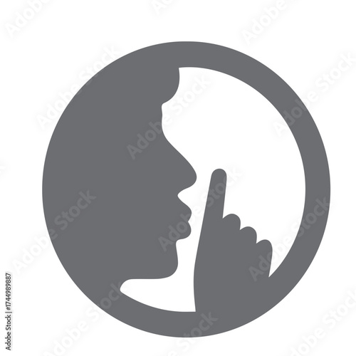 icon Hand Gesturing “Be Quiet” 