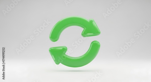 Green Circular Arrow Refreshing Icon.