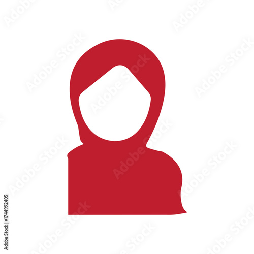 Red Silhouette Woman Icon