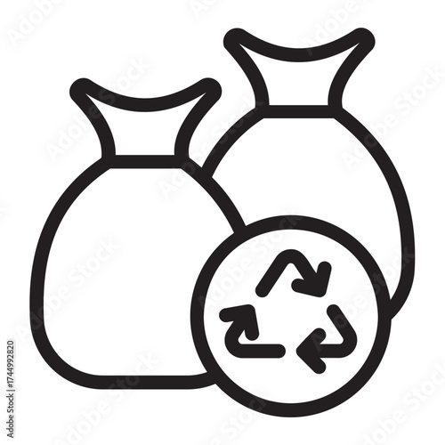 garbage bag line icon