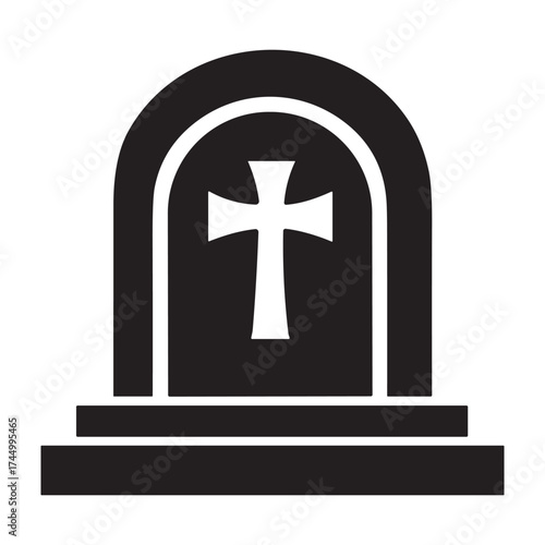 Tombstone  icon or logo isolated sign symbol vector illustration - high quality black style vector icons