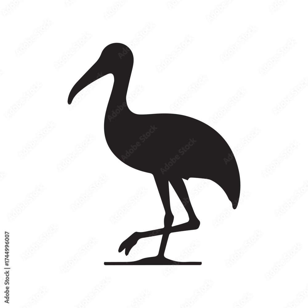 Obraz premium Negative Space Stork Logo with Smart Hidden Bird Shape