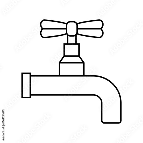 Faucet icon vector. Crane illustration sign. Mixer symbol. water tap logo.