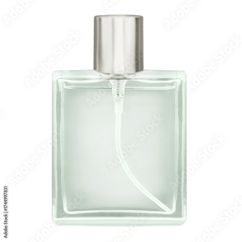 Cuadro en lienzo 1 Flakon aus Glas mit Parfum und Hintergrund transparent PNG cut out