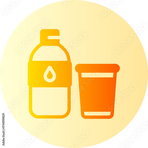 water bottle gradient icon